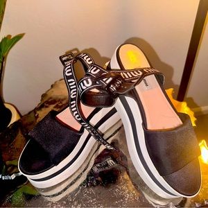 MIU MIU - platform sandals size 9 or 40 euro